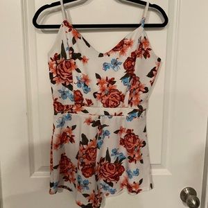 White floral romper